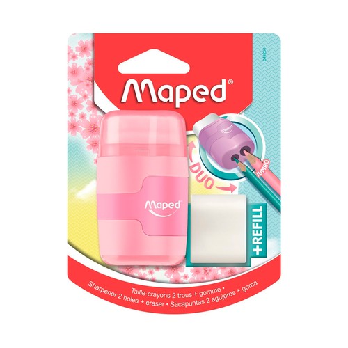 Sacapuntas con goma, surtido de colores pastel, MAPED.