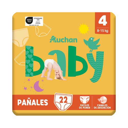 PRODUCTO ALCAMPO Baby Pants (braguitas) de aprendizaje talla 4 para bebés de 8 A 15 kilogramos 22 uds.