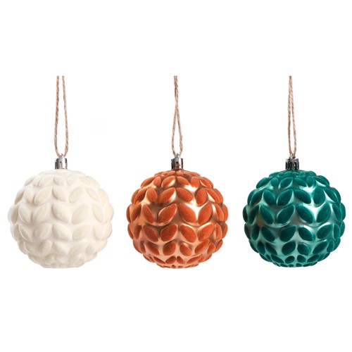 Bolas con Flocado 7,8cm modelos surtidos decoración para Árbol de Navidad, ACTUEL