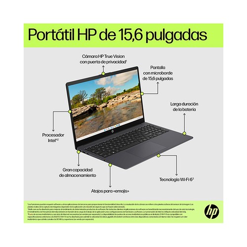 Portátil HP 15-FD0168NS 128 GB SSD 4 GB RAM,  pantalla 39,6cm (15,6")..