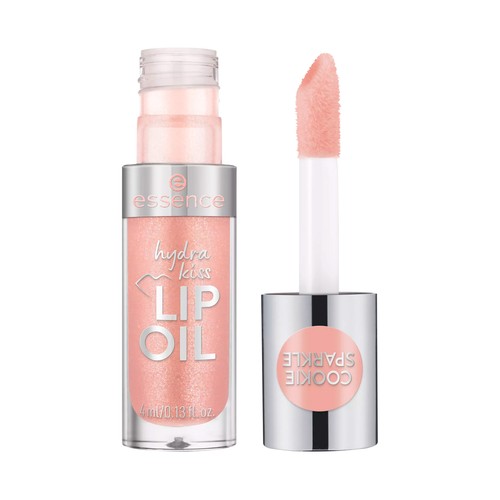 ESSENCE Hydra kiss tono 09 Cookie sparkle, nude Aceite labial hidratante con acabado ultrabrillante.