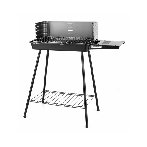 Barbacoa rectangular de acero con bandeja 78x39x79, GARDENSTAR.