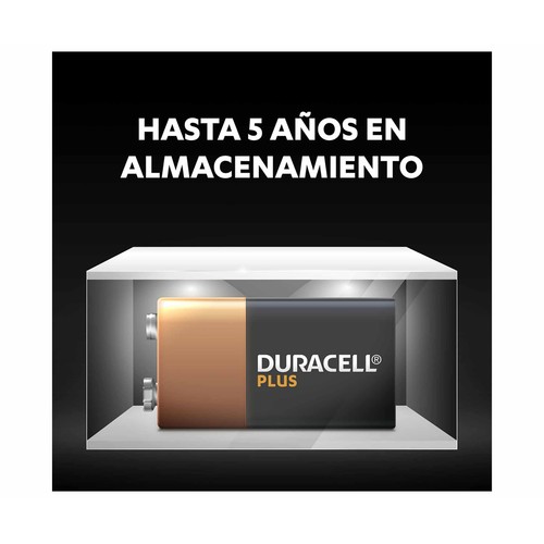 Pila alcalina de petaca, 9V, 6LR61, DURACELL.