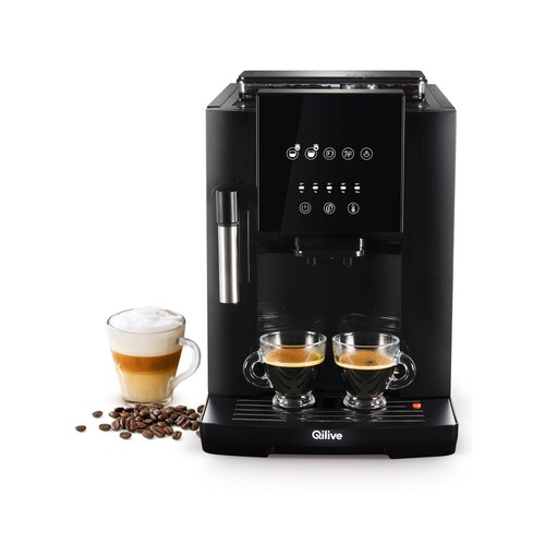 Cafetera espresso superautomática QILIVE Q.5404, presión 19bar, capacidad 1,8L, molinillo, 1450W.