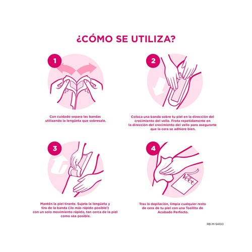 VEET Bandas de cera depilatoria para piernas y cuerpo, especiales piel sensible VEET Pure 40 uds.