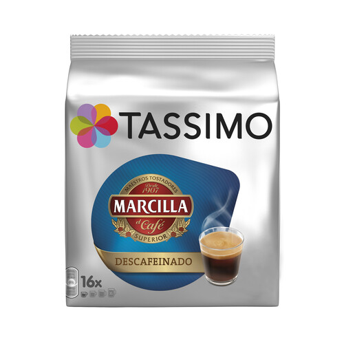Café descafeinado en cápsulas TASSIMO MARCILLA 16 uds.