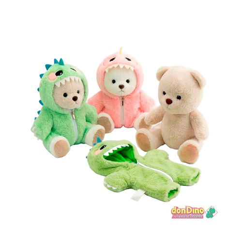Peluche oso loffy 30cm rosa+ verde. LOFY. CR0530