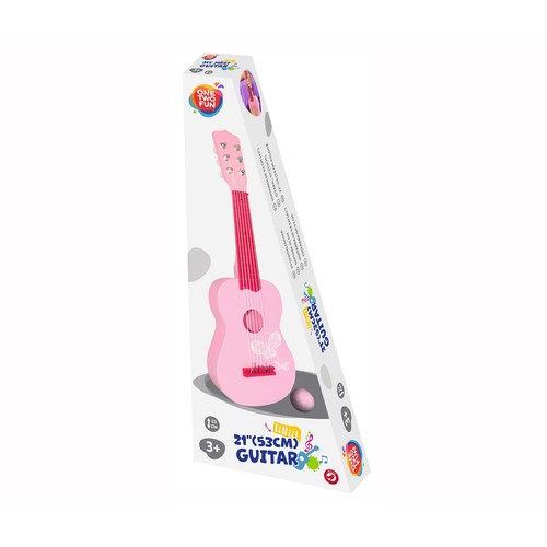 Mi primera guitarra rosa, 42cm., ONE TWO FUN ALCAMPO.