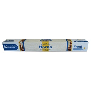 Papel de horno antiadherente en hojas 20uds