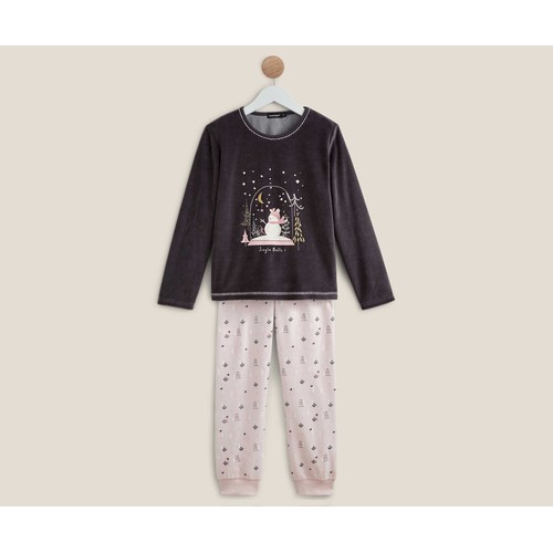 Pijama largo para niña IN EXTENSO velour, talla 14.