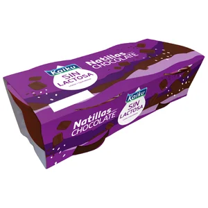 KAIKU Natillas con sabor a chocolate, elaboradas sin lactosa  2 x 125 g.