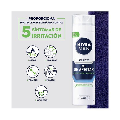 NIVEA Men sensitive Gel de afeitar para pieles sensibles 200 ml.