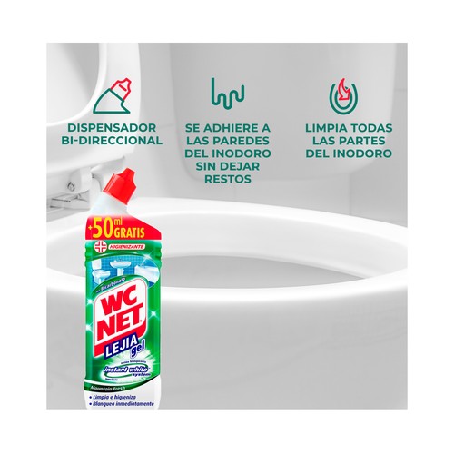 WC NET Gel limpiador WC aroma verde eucalipto 750 ml.