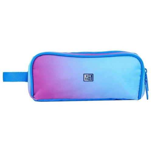 Estuche OXFORD diseño degradado con tres cremalleras en color azul