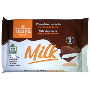 TRAPA MILK Chocolate con leche y crema de leche 3 uds. 105 g.