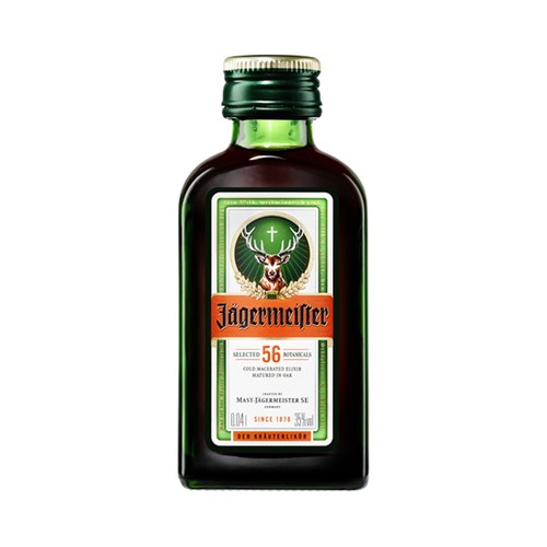 JÄGERMEISTER Licor de hierbas alemán miniatura 4 cl.