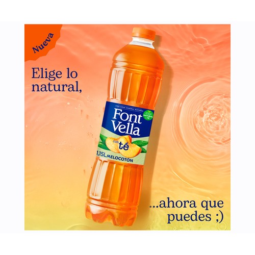 FONT VELLA Agua mineral te melocotón 1,15 l.