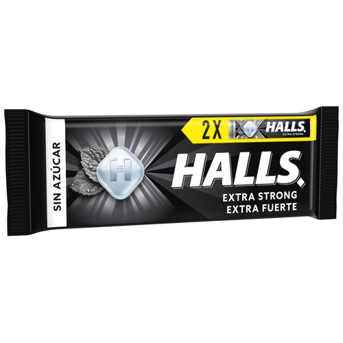 HALLS Caramelo extra fuerte HALLS sin azúcares añadidos 2 uds, 64 gr.