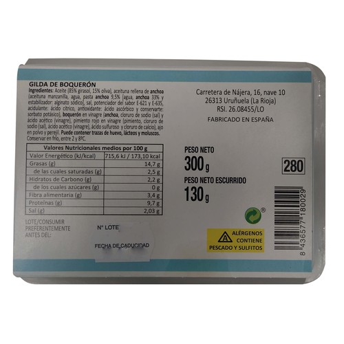 BOKEO Gilda de boquerón 5 unidades 130 gr.