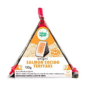 FOODIZ Onigiri de salmón cocido y teriyaki 120 g.