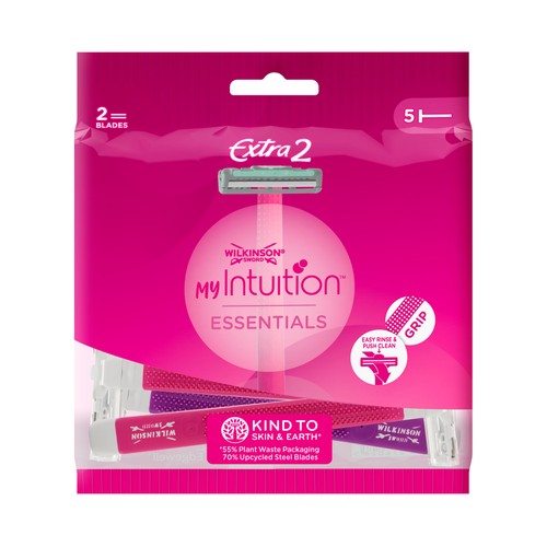 Cuchilla de afeitar desechable, con cabezal de doble hoja WILKINSON Extra2 Essentials 5 uds.