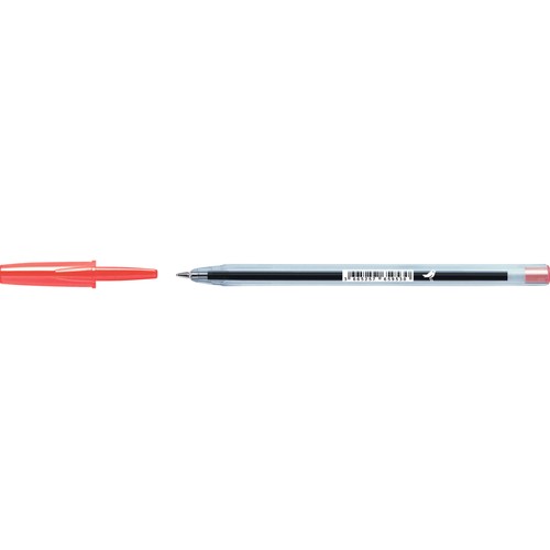 Bolígrafo de tinta roja 1mm, plástico reciclado, ALCAMPO.