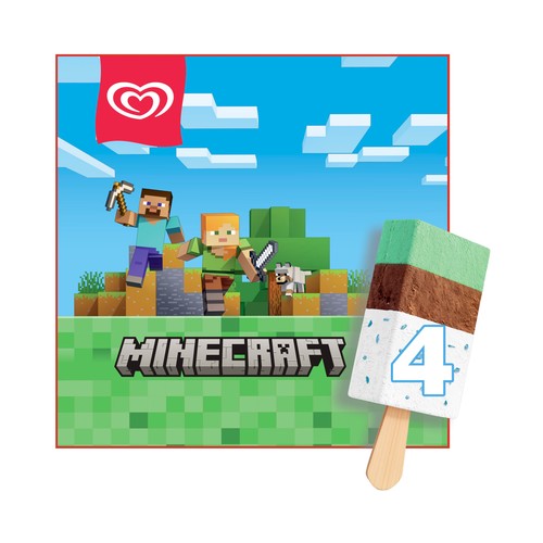 MINECRAFT Dig in! de Frigo Polo de vainilla y chocolate 4 x 75 ml.