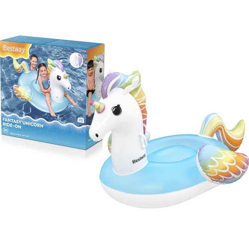 Fantasy unicornion hinchable con asas 155x119cm, BESTWAY.