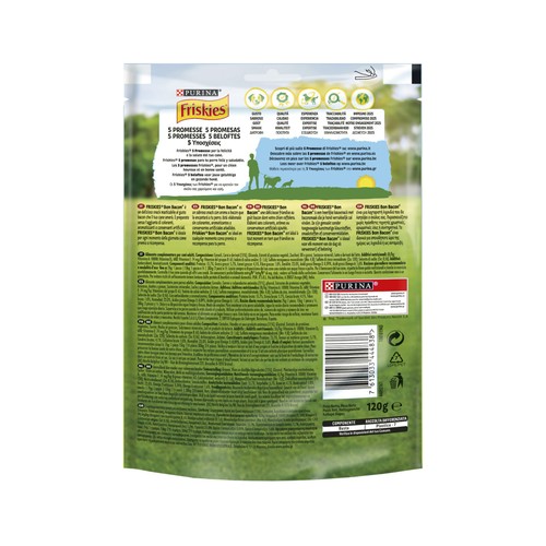 FRISKIES Snacks para perros con aroma a bacon 120 g.
