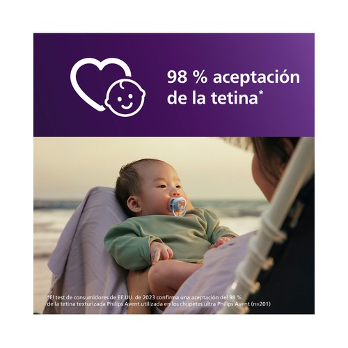 AVENT Ultra air de Philips Chupetes de 0 a 6 meses, con tetina con diseño ortodóntico 2 uds.