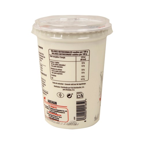 AUCHAN Leche fermentada de vaca con fermentos del kéfir 500 g. Producto Alcampo