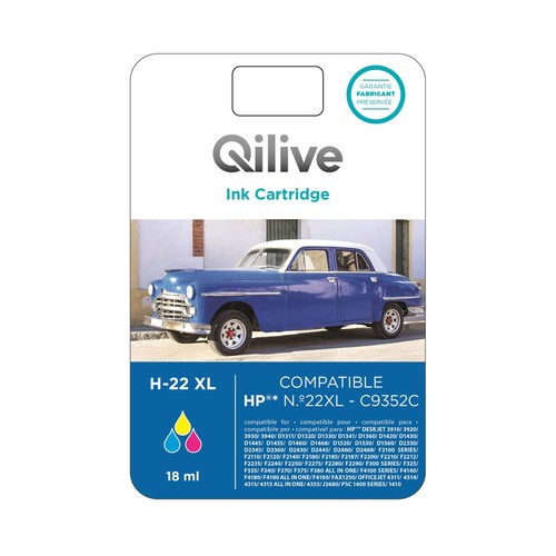 Cartucho de tinta compatible (22XL) QILIVE H-22XL tricolor.
