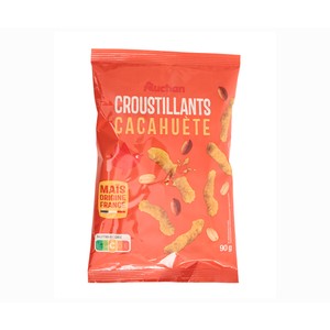 PRODUCTO ALCAMPO Snack de palitos de maíz con sabor a cacahuete bolsa de 90 g.