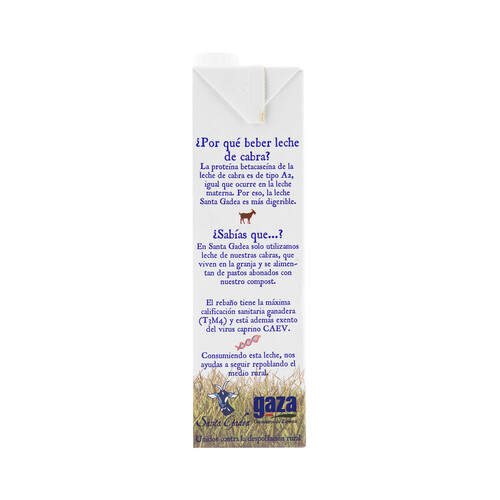 SANTA GADEA Leche semidesnatada de cabra ecológica SANTA GADEA 1 l.