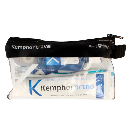 KEMPHOR Set dental con pasta de dientes, cepillo, enjuague bucal y seda dental KEMPHOR Ortho.
