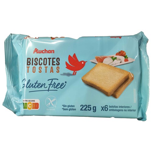 Tostas sin gluten PRODUCTO ALCAMPO 225 g.
