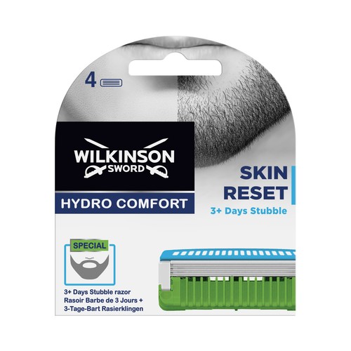 Recambio de cuchillas con 3 hojas para maquinilla de afeitar WILKINSON Hydro comfort skin reset 4 uds.