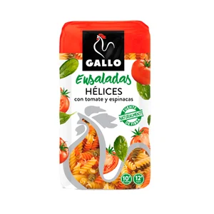 GALLO Pasta hélices vegetales 900 g.