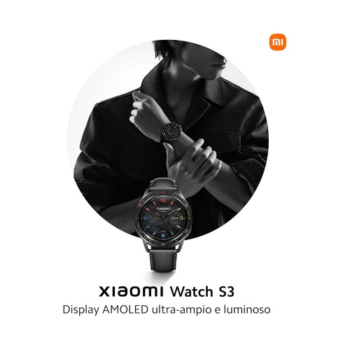 Xiaomi Watch S3 negro, Reloj inteligente, pantalla Amoled 1,43”, frecuencia cardíaca, registro del sueño.