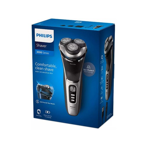 Afeitadora eléctrica PHILIPS S3341/13, cuchillas PowerCut, cabezales 5D.