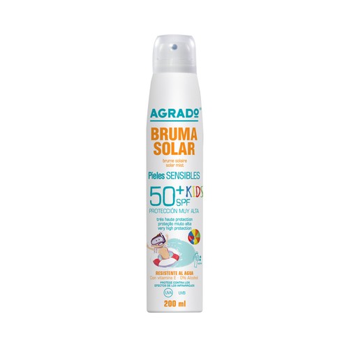 AGRADO Kids Protector solar para niños con pieles sensibles y con FPS 50+ (muy alto) 200 ml.