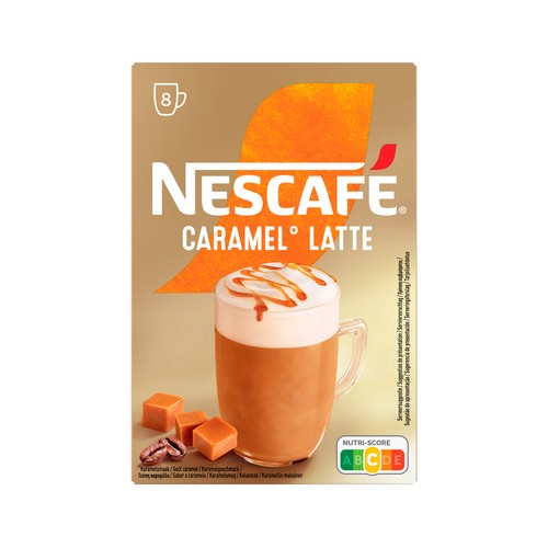 Café latte soluble con un toque a caramelo NESCAFÉ GOLD 8 sobres 136 g.