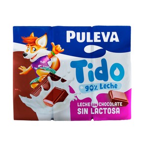 PULEVA Batido con sabor a chocolate, sin lactosa y elaborado con un 90% de leche PULEVA 6 x 200 ml.