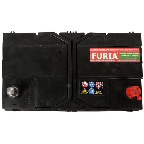 Batería de coche 91Ah, arranque 800A, 12V, L: 30,6cm, A: 17,3cm, H: 22,5cm, FURIA.