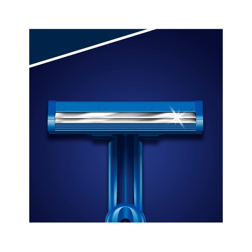 GILLETTE Cuchilla de afeitar desechable, con cabezal fijo de doble hoja GILLETTE Blue II 20 uds