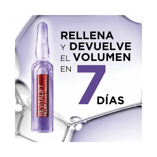 L´ORÉAL PARIS Tratamiento en ampollas rellenador intensivo con ácido Hialurónico L´OREAL PARIS Revitalift filler 7 x 1.3 ml.