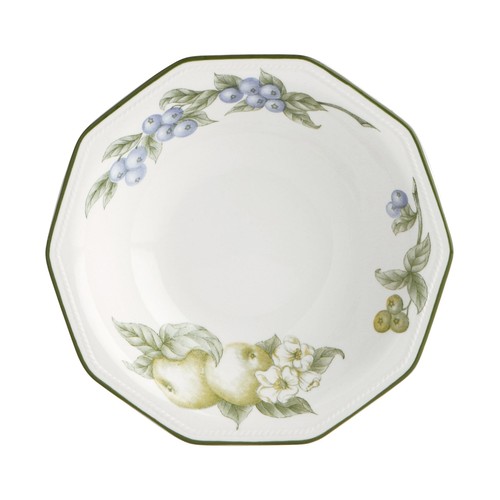 Plato hondo octogonal de loza inglesa, 21cm., Victorian Orchad CHURCHILL.