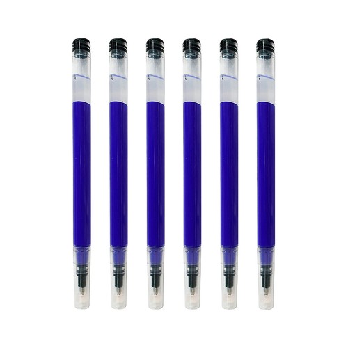 6 Recambios de bolígrafo gel borrable, tinta azul, ALCAMPO.