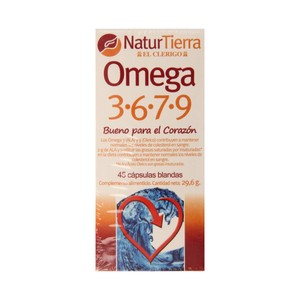 NATURTIERRA Complemento alimenticio beneficioso para la saludo de nuestro corazón NATURTIERRA Omega 3-6-7-9 45 uds.