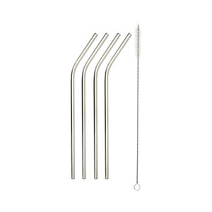 Imagen de Set de 4 cañitas de acero inoxidable con limpiador, ACTUEL.